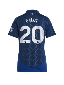 Manchester United Diogo Dalot #20 Replika Borta Kläder Dam 2024-25 Kortärmad